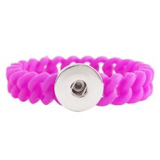 1 snap button bracelet with 12mm width silicone stretch fit 18-20mm snaps