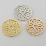 33MM stainless steel coin charms fit  jewelry size  bloom