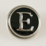 20MM English alphabet-E  snap silver  plated KB1255 with Enamel interchangeable snaps jewelry