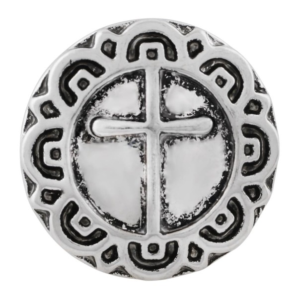 20MM cross snap Silver Plated  KC7622 snap jewelry