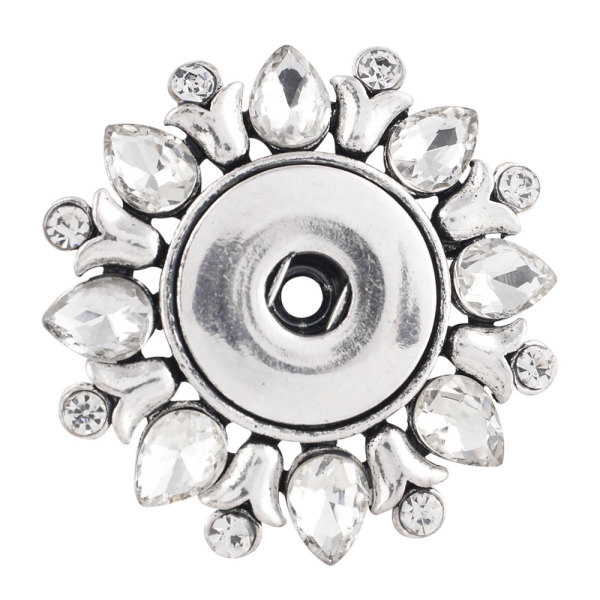 1 snaps button interchange brooch plating Antique sliver with Rhinestones KC1175 snaps jewelry