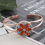 20MM round Rose-Gold Plated with red rhinestone KC7557 snaps jewelry