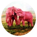 20MM Painted Elephant enamel metal C5786 print snaps jewelry