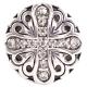 20MM Cross snap Antique Silver Plated with white Rhinestones KC6166 snaps jewelry