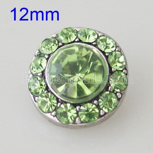 12MM Round snap Silver Plated with rhinestones KB1523-S snaps jewelry