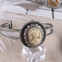 20MM Elegant woman snap Antique Silver Plated with  resin KB8058 snaps jewelry