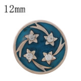 12MM star rose gold Plated with rhinestone and blue enamel KS6338-S