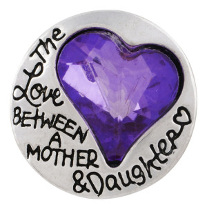 20MM Love snap Silver Plated with purple Rhinestone KC6130 snaps jewelry