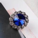 20MM snap Antique Silver plated with deep blue Rhinestones KC6243 snaps jewelry