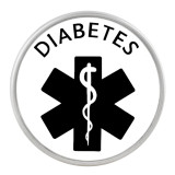 20MM Medical Alert diabetes snap glass C1127 interchangeable snaps jewelry