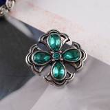 20MM Cross snap Antique Silver plated with green Rhinestones KC6263 snaps jewelry