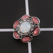 20MM design snap button Antique Silver Plated with pink Rhinestone KC9684 snap jewelry