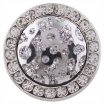 20MM design snap button Silver Plated with white Rhinestone and resin KC9716 snap jewelry