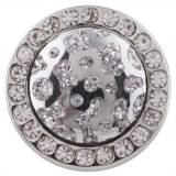 20MM design snap button Silver Plated with white Rhinestone and resin KC9716 snap jewelry