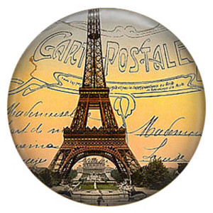 20MM Eiffel Tower Painted enamel metal C5142 print snaps jewelry