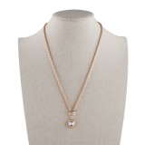 Pendant of rhinestone Rose Gold  Necklace with 58CM chain KS1143-S fit 12mm chunks snaps jewelry