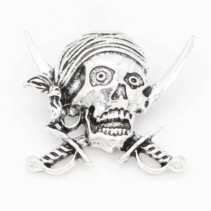 20MM skull snap sliver Plated KC6696 snaps jewelry