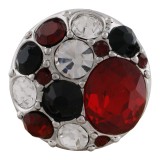 20MM round snap sliver plated with red rhinestone KC5660 snaps jewelry