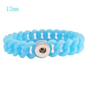 1 snap button bracelet with 12mm width silicone stretch fit 12mm snaps