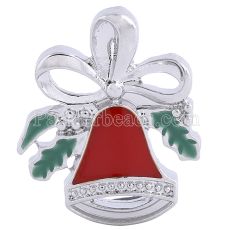 20MM Christmas Jingling Bell snap Silver Plated with Enamel KC6164 snaps jewelry