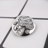 20MM Rain snap silver plated with white Rhinestone KC5487 snaps jewelry