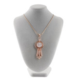 snap Rose Gold Pendant with rhinestone fit 20MM snaps style jewelry KC0394