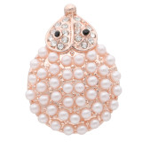 20MM Hedgehog snap Retro gold plating inlaid with white Rhinestone pearls KC7718 snap jewelry