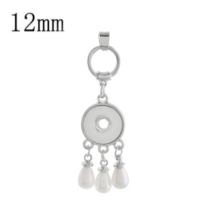 snap sliver Pendant with pearl fit 12MM snaps style jewelry KS1226-S