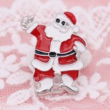 20MM Christmas Santa Claus snap Silver Plated   enamel KC6959 snaps jewelry