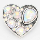 20MM snap Love sliver Plated with  colorful rhinestones KC6730 snaps jewelry