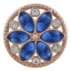 20MM round Rose-Gold Plated with blue rhinestone KC7545 snaps jewelry