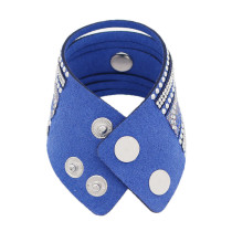 Partnerbeads 21CM blue leather bracelets fit 18/20MM snaps chunks KC0295 snaps jewelry