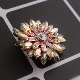 20MM design snap Rose-Gold Plated with yellow Rhinestones KC8926 snaps jewelry