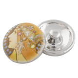 20MM Design Painted enamel metal snaps C5002 button print yellow