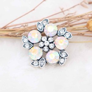 20MM design snap Silver Plated with colorful rhinestone KC6779 snaps jewelry