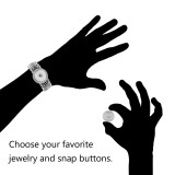 Partnerbeads 1 button snaps metal bracelet fit snaps chunks KC0622