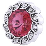 20MM snap Antique Silver plated with rose-red  Rhinestones KC6242 snaps jewelry