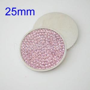 25MM Stainless steel coin disc with rhinestone