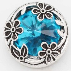 20MM design snap Silver Plated with blue rhinestone KC6735 snaps jewelry