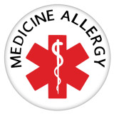 20MM Medical Alert medicine allergy Painted enamel metal C5295 print snaps jewelry