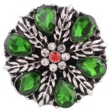 20MM design snap Antique silver plated with green Rhinestone KC6361 snaps jewelry