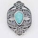 20MM design snap Silver Plated with  Rhinestone and cyanTurquoise KC6863 cyan