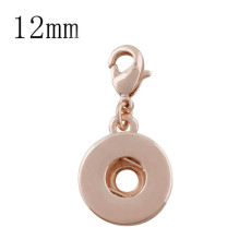 Lobster clasp snap Rose Gold Pendant fit 12MM snaps style jewelry KS0343-S
