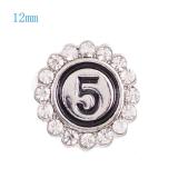 12mm Small size snaps with white Rhinestone for chunks jewelry