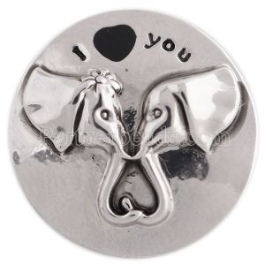 20MM Elephant snap silver plated with black Enamel KC5422 snaps jewelry