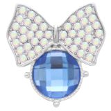 20MM snap Silver Plated with blue rhinestone KC7855 snaps jewelry