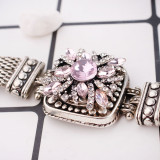 20MM snap silver Plated with pink Rhinestones KC8993 snaps jewelry