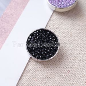 20mm snaps black Rhinestones Chunks Poppers With High Quality Bottom