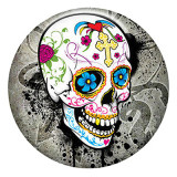 20MM skull Painted enamel metal C5246 print snaps jewelry