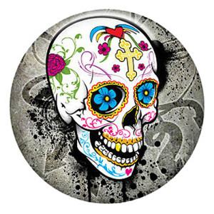 20MM skull Painted enamel metal C5246 print snaps jewelry
